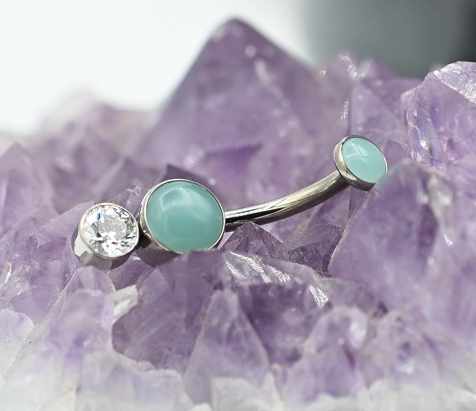 (1-N) Natural Stone Navel Curve Double Bottom Gem by LeRoi