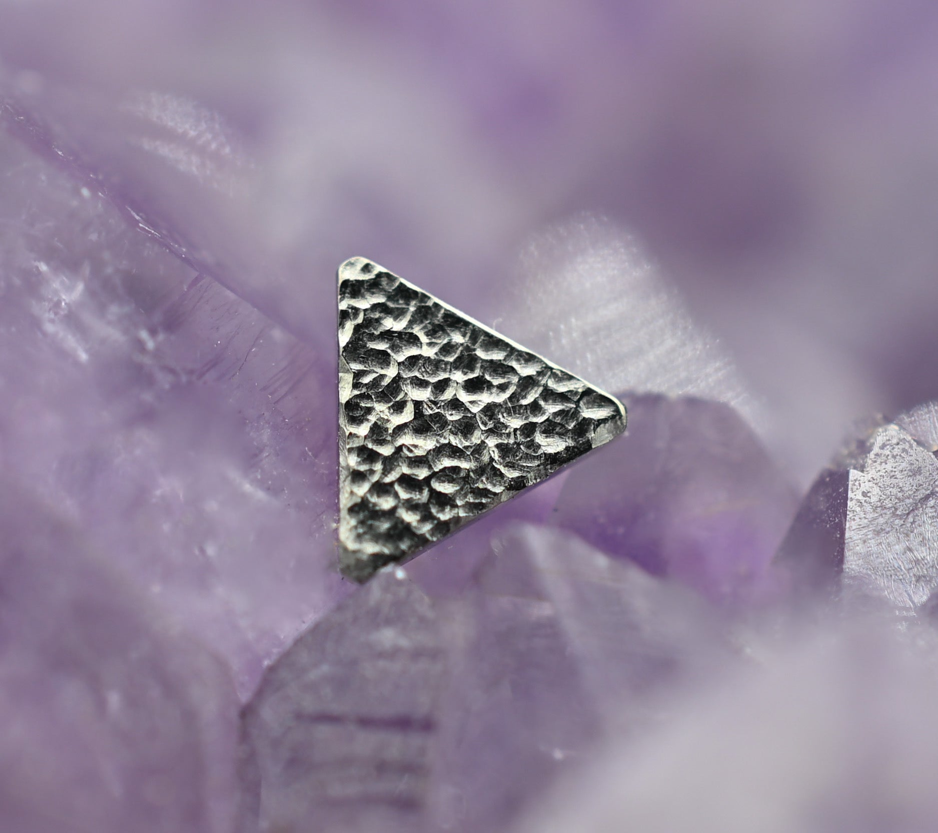 Titanium Textured Triangles by People's Jewelry