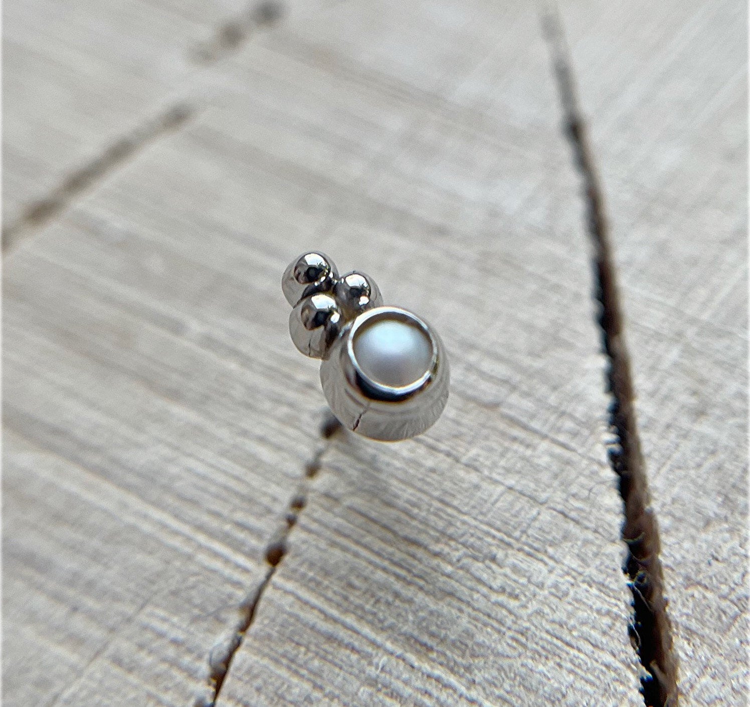 3 Bead Accent Pearl by Body Gems