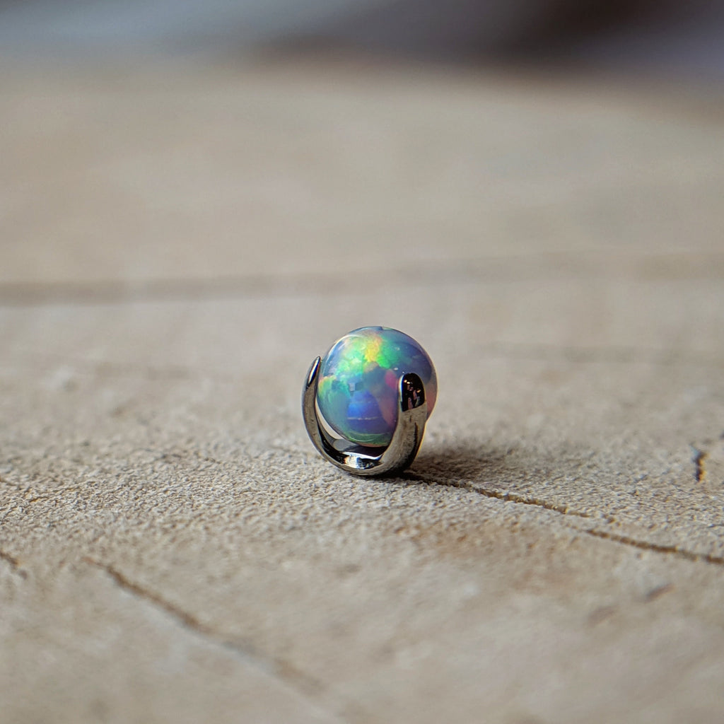 Prong-Set Opals & Stones (3mm Threadless) by People's Jewelry