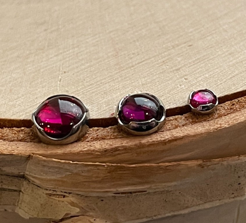 14g Threaded Natural Stone Cabochon