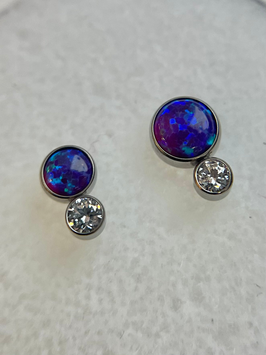 Bezel Set Two Gem Cabochon Cluster by NeoMetal