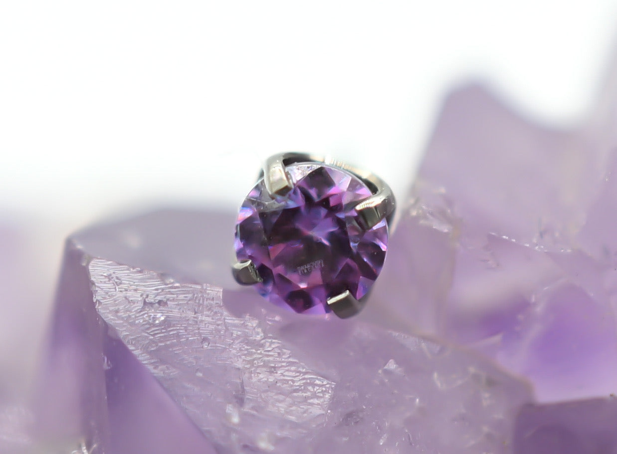 Fancy Purple CZ Prong by NeoMetal