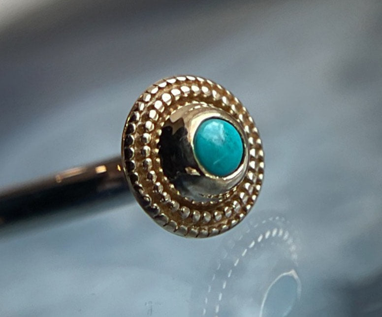 14ga Milgrain with Turquoise by Body Gems