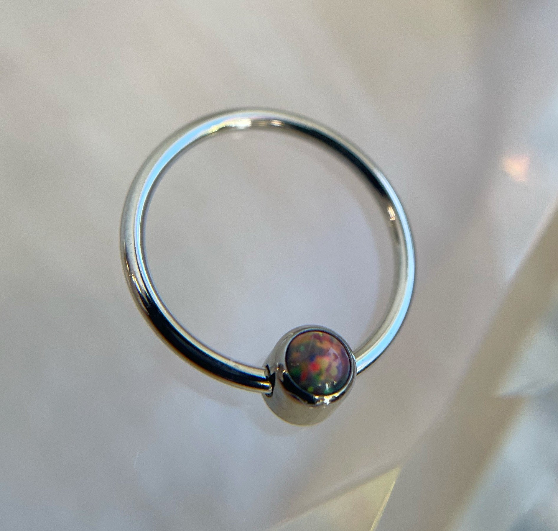 Titanium Captive Gem Beads (CZ, Opal & Natural Stone)