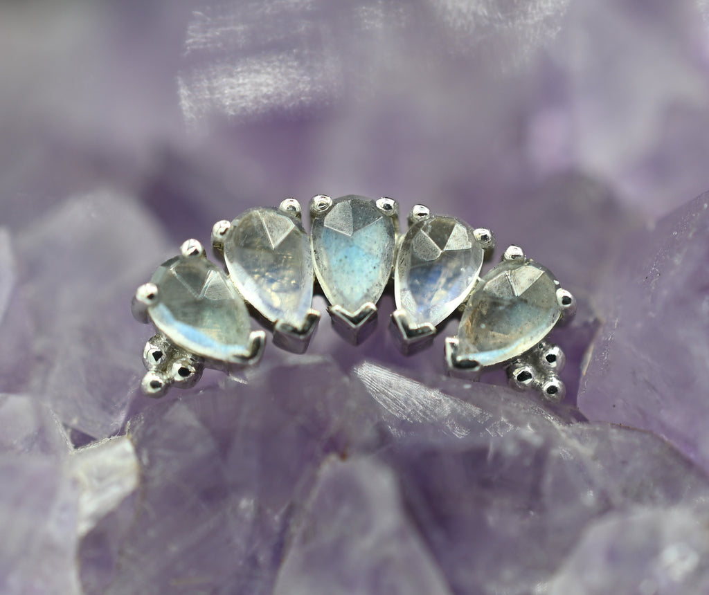 Labradorite & Rainbow Moonstone Pear Panaraya by BVLA