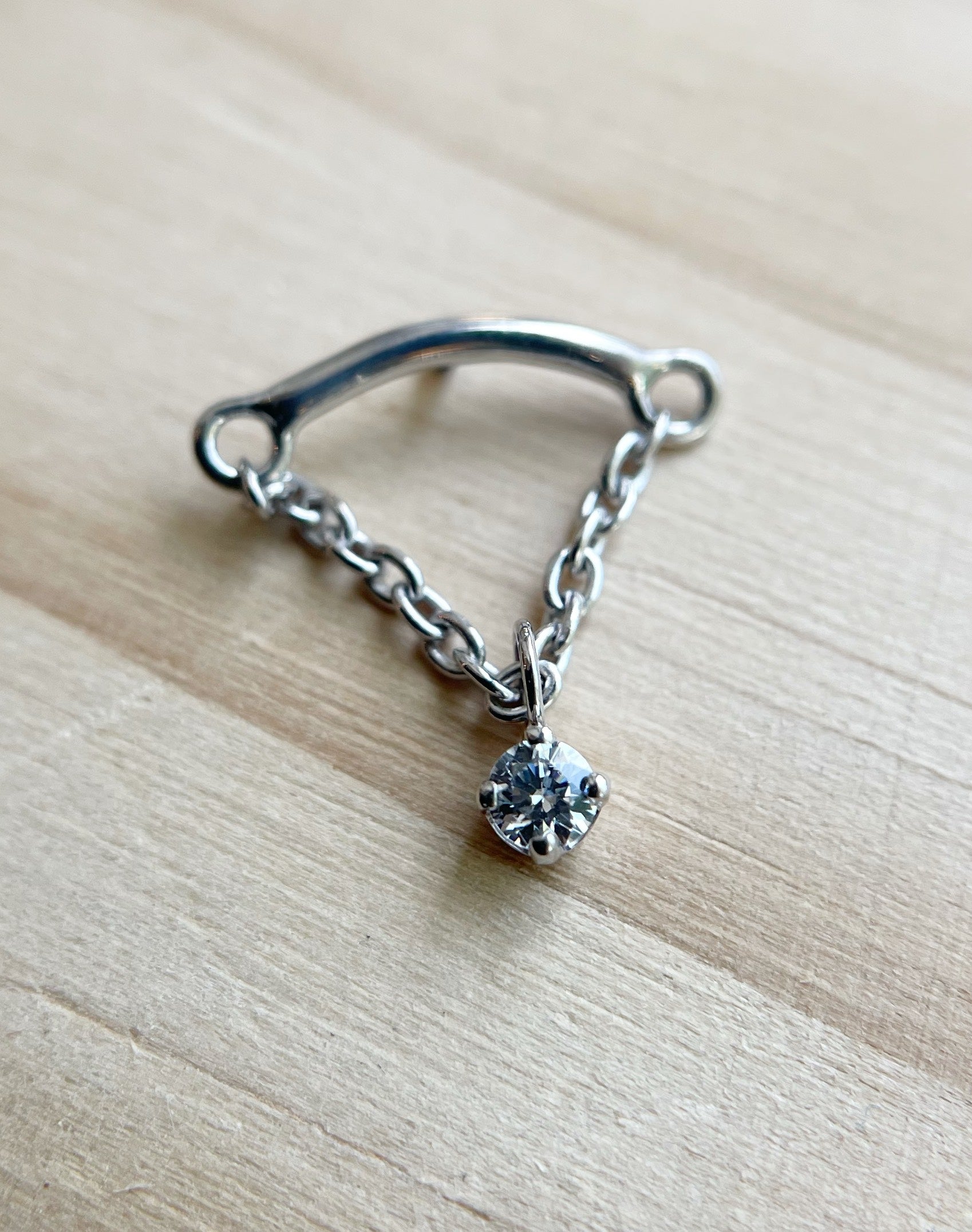 Hidden Helix with CZ Prong by Body Gems