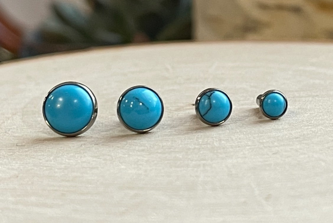 14g Threaded Natural Stone Cabochon