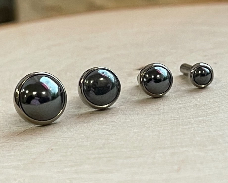 14g Threaded Natural Stone Cabochon