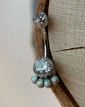 Bijoux Navel Curve (6-N) CZ/White Opal by LeRoi Fine Jewelry