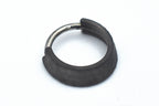 Dark Matte Titanium Triple Weld-Faceted Hinge Ring by Zadamer