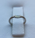 White Opal Marquise Fixed Bead Seam Ring Prong by BVLA