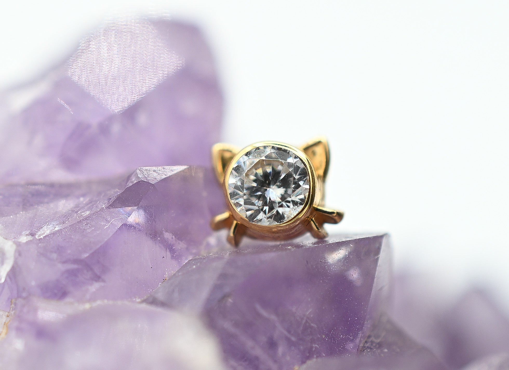 Lil Kitty w/ 3mm Stone by Body Gems