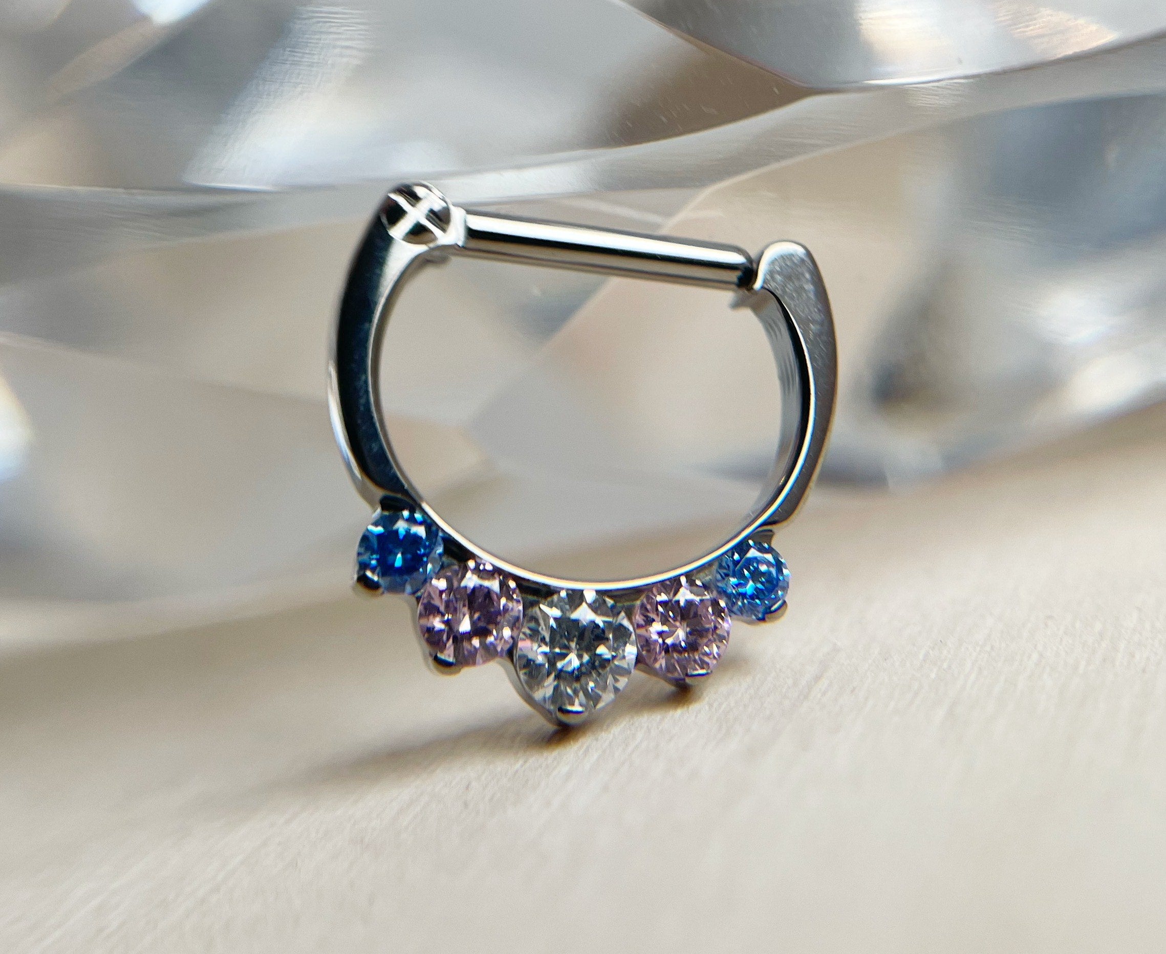 5-Gem Odyssey Daith / Septum Clicker by Industrial Strength