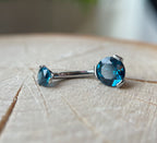 Prong-Set Round Faceted Gem Navel Curve by Industrial Strength (ALL COLORS)