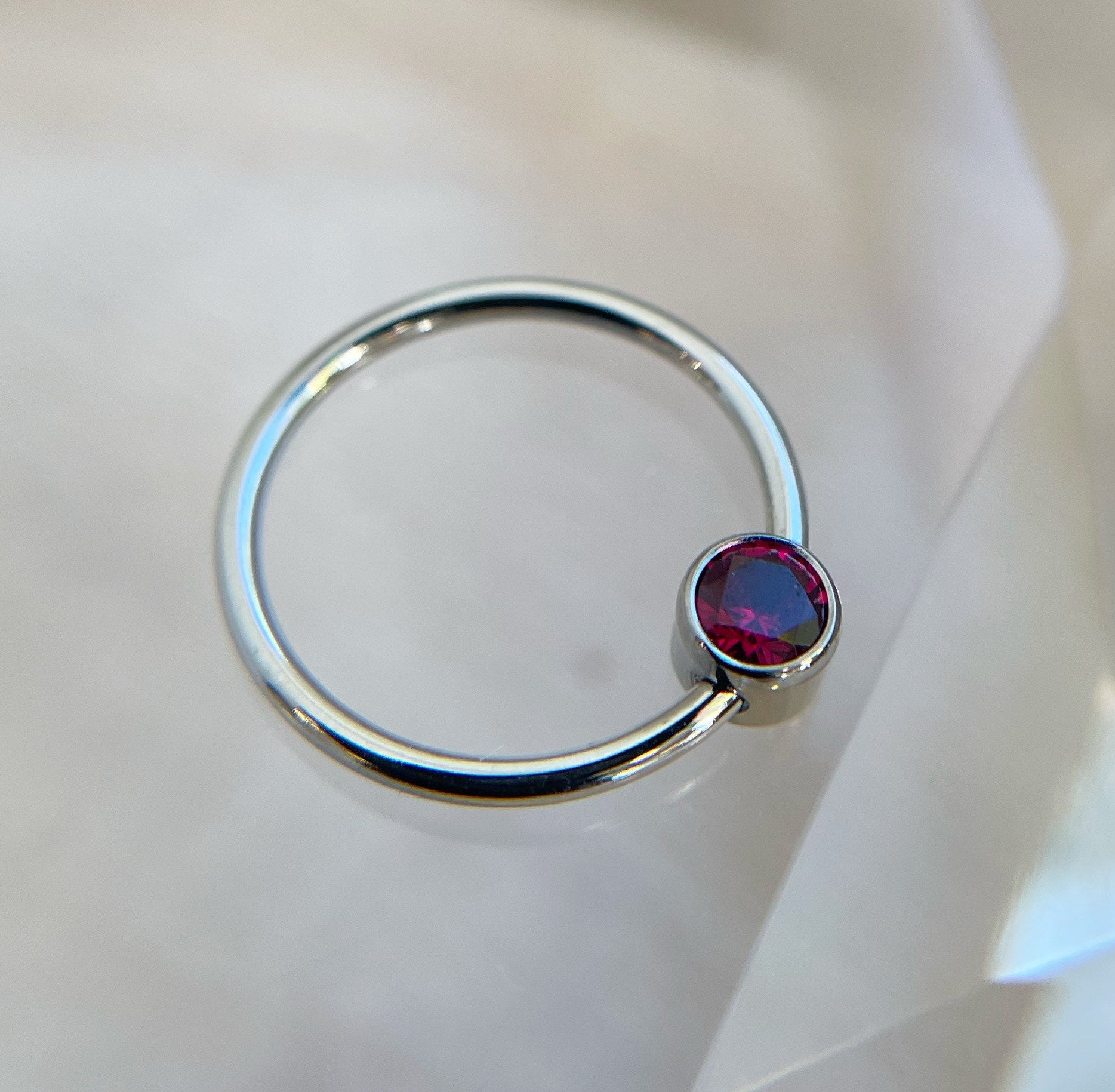 Titanium Captive Gem Beads (CZ, Opal & Natural Stone)