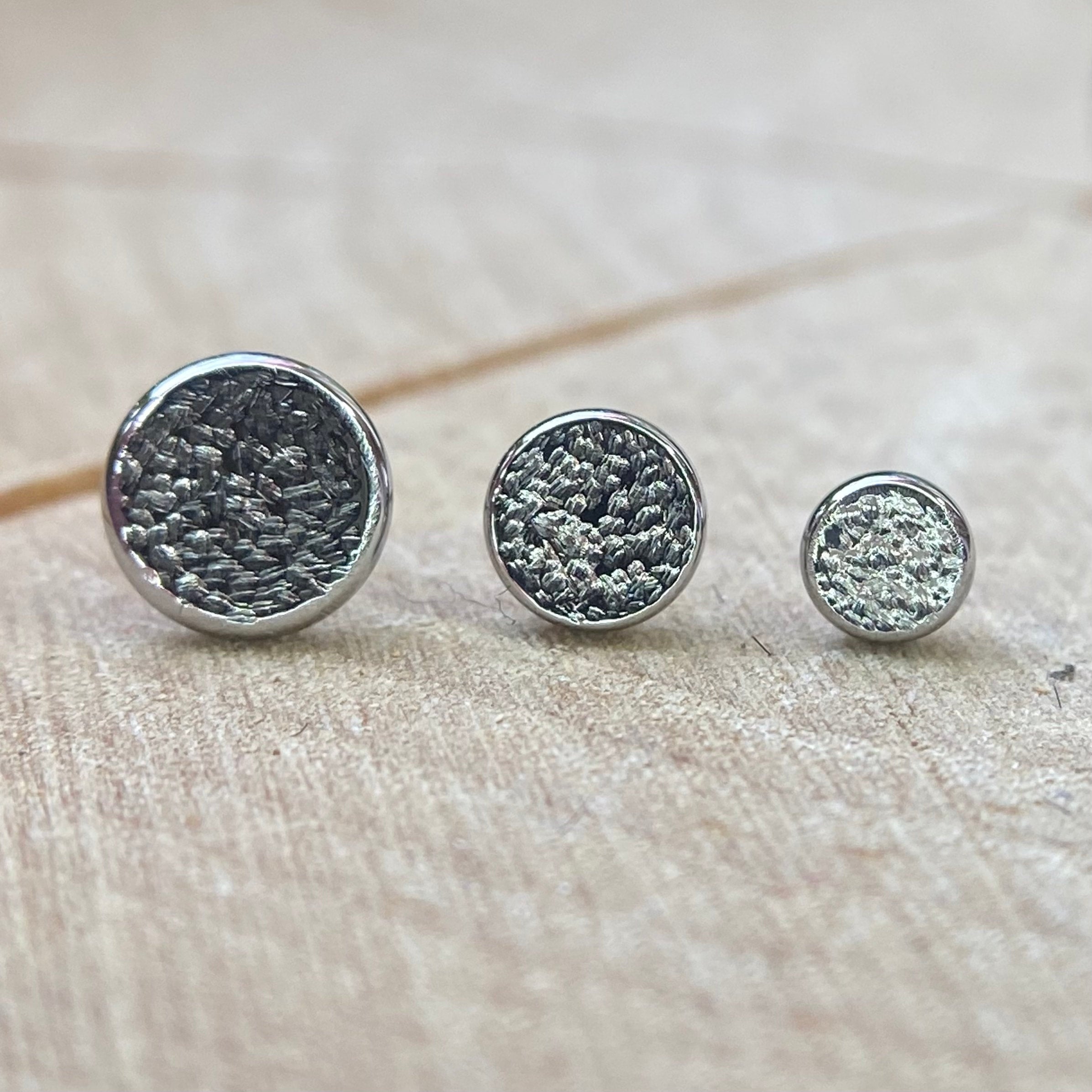 Titanium Textured Disks by People's Jewelry