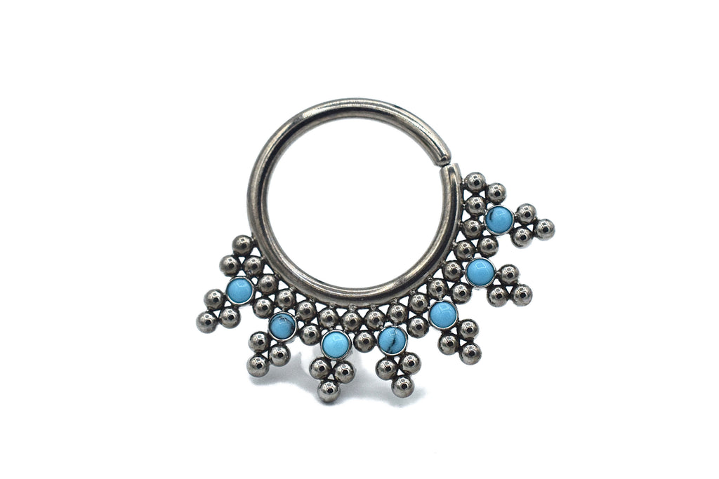 Titanium Emel Haute Couture Seam Ring (HSMR-D) by Leroi