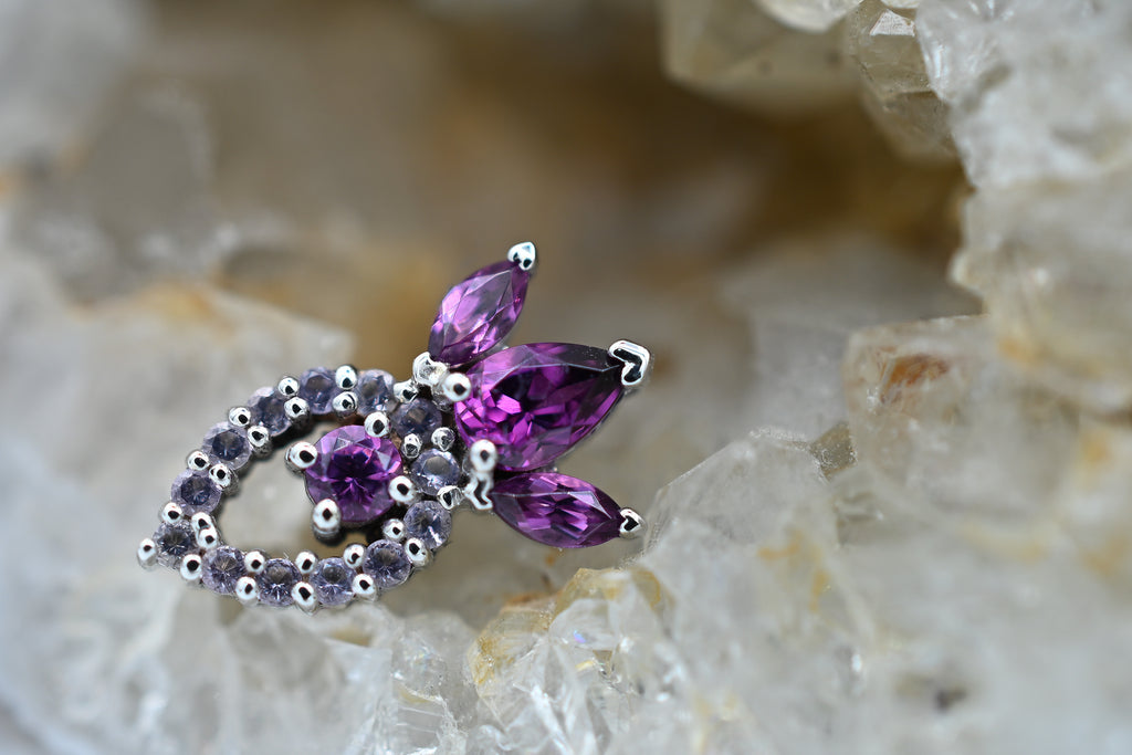 Larissa (Rhodolite + Amethyst) by BVLA