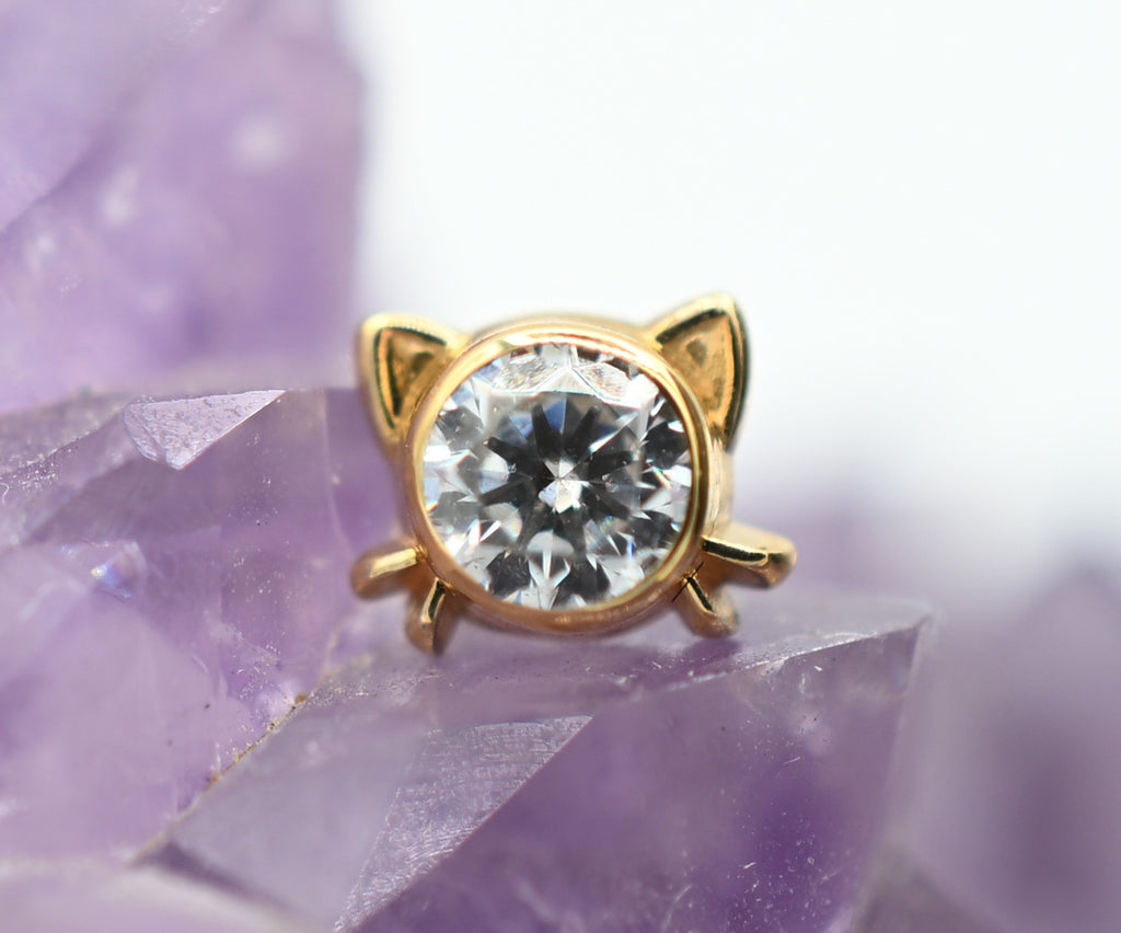 Lil Kitty w/ 3mm Stone by Body Gems