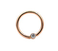 Genuine Diamond Bezel Fixed Bead Ring by Body Gems
