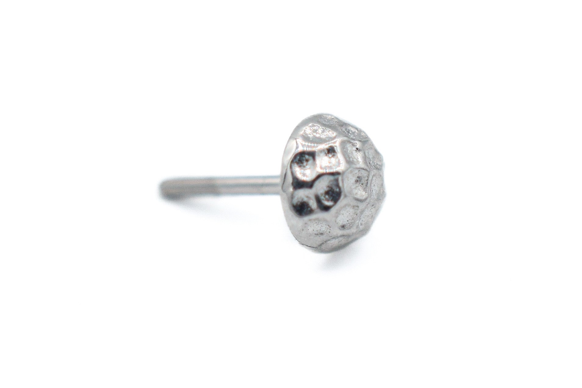 White Gold Hammered Dome by Junipurr Jewelry