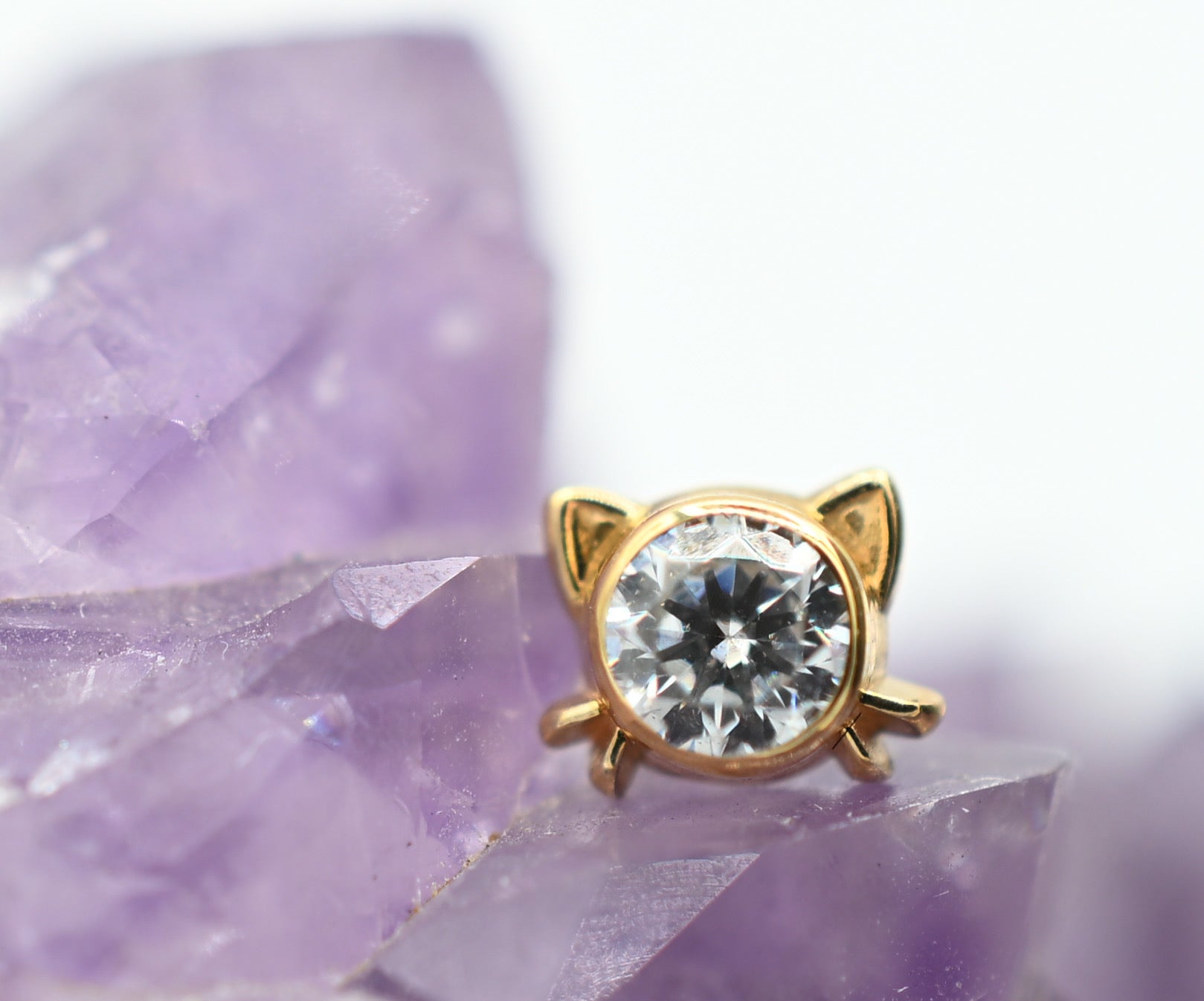 Lil Kitty w/ 3mm Stone by Body Gems