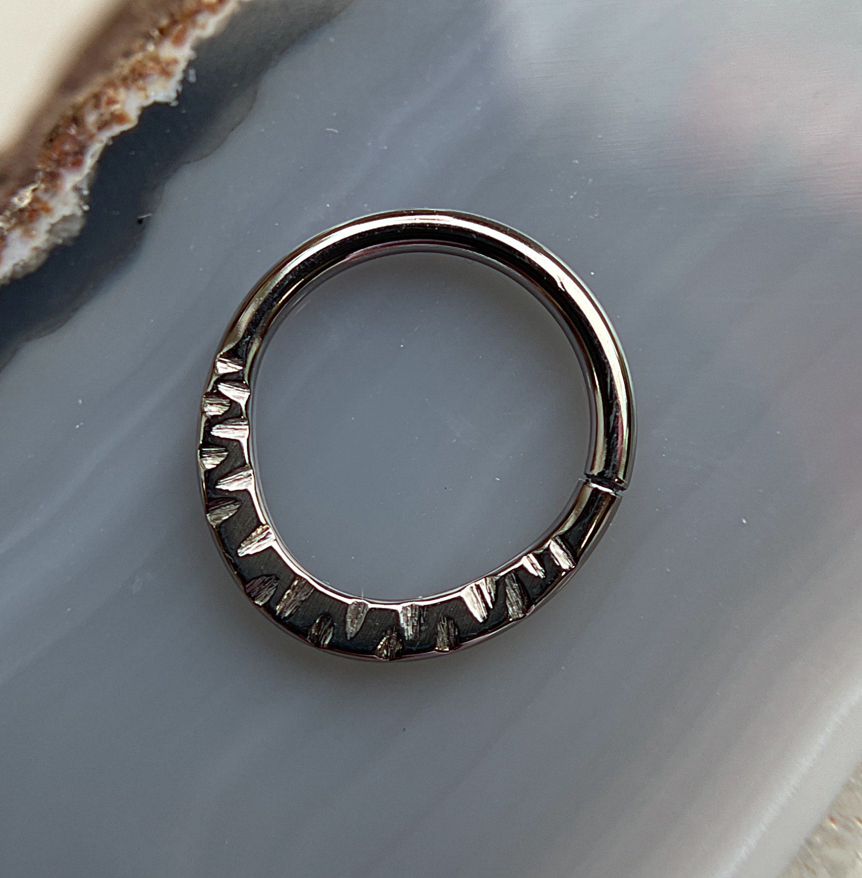 Herringbone Seam Ring by Black Forest