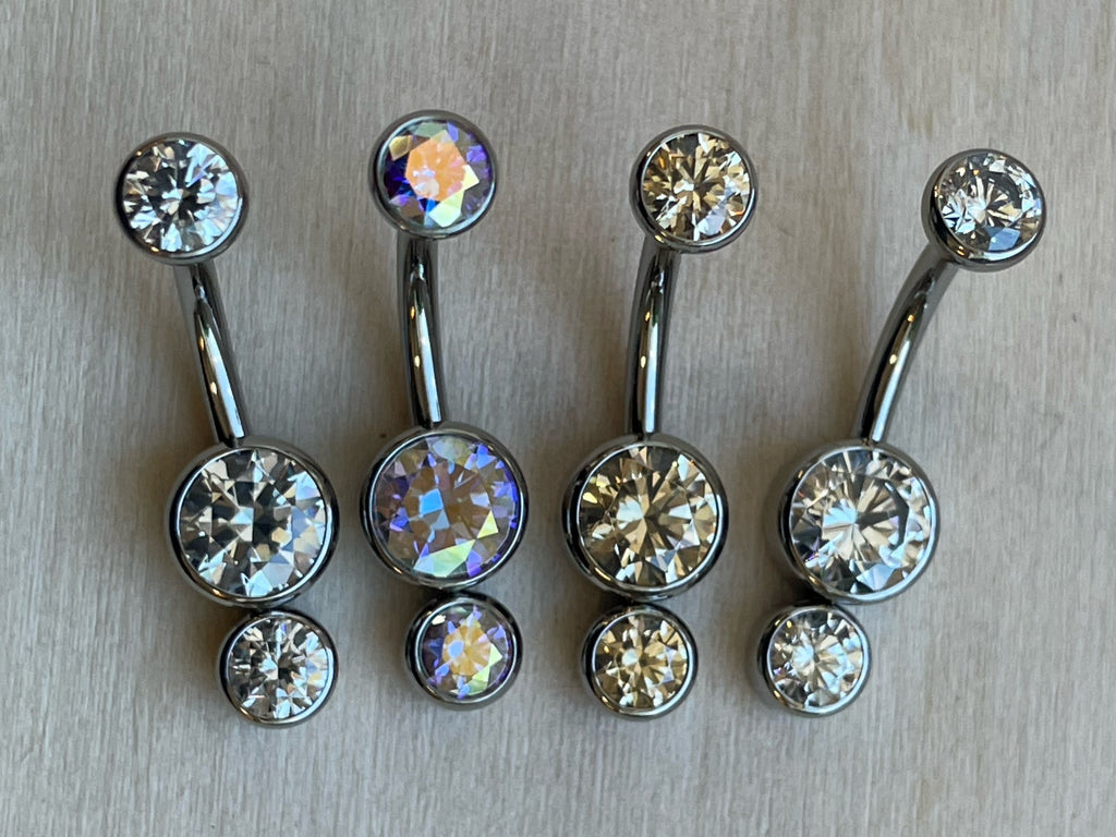 Gemini CZ Navel Curve by Industrial Strength