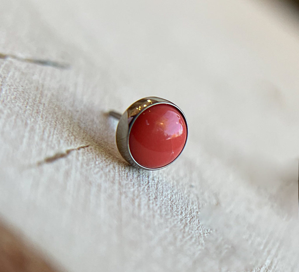 Red Coral Cabochon by NeoMetal