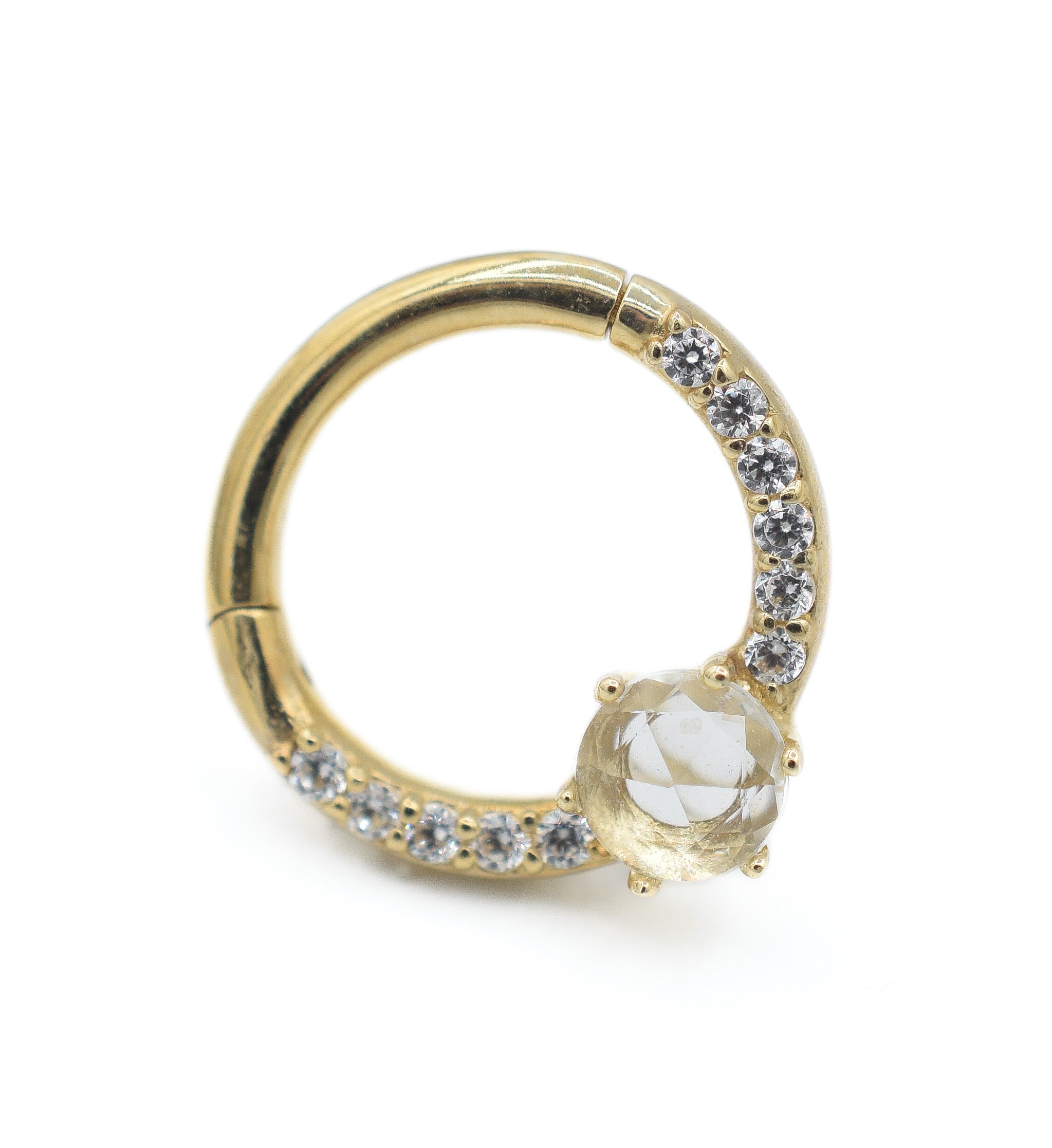 Tinsley - CZ + White Saphire Clicker by Buddha Jewelry