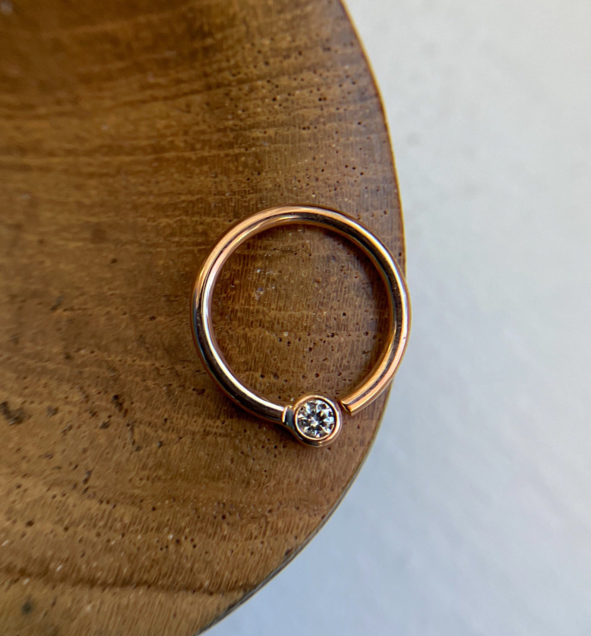 Fixed Bezel Bead Ring 2mm CZ by Buddha Jewelry
