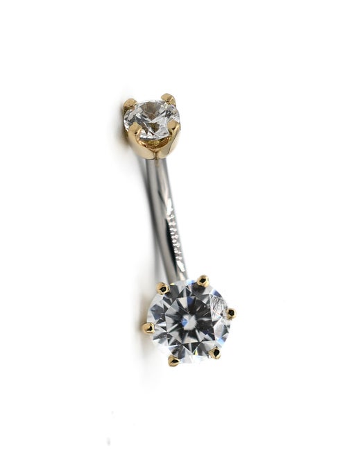 6 Prong Round Hybrid Fancy Navel Curve by LeRoi