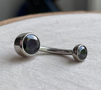 Black CZ Navel Curve by Industrial Strength (4mm/6mm Bezel)