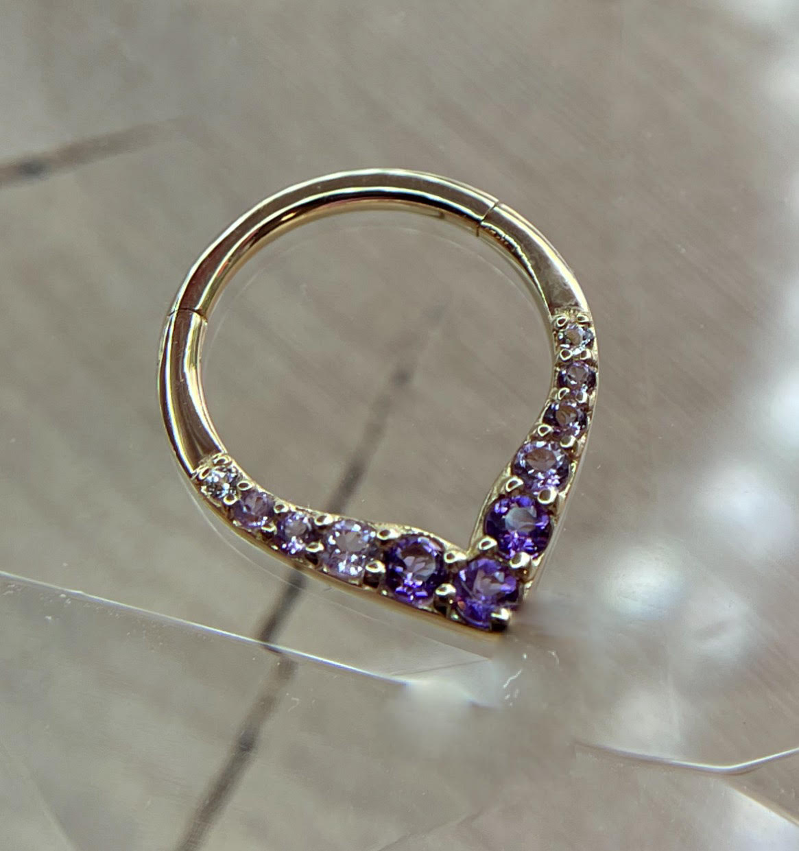 Amethyst Ombre Rise & Shine Clicker by Buddha Jewelry