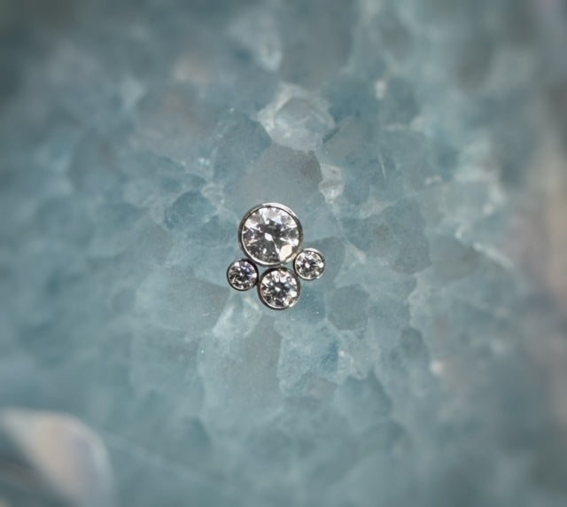 4-Gem Bijoux Cluster Captive Gem Bead (3-CC) by LeRoi