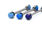 14g 3-Prong Opal Nipple Barbell Ends by People's Jewelry (ALL COLORS)