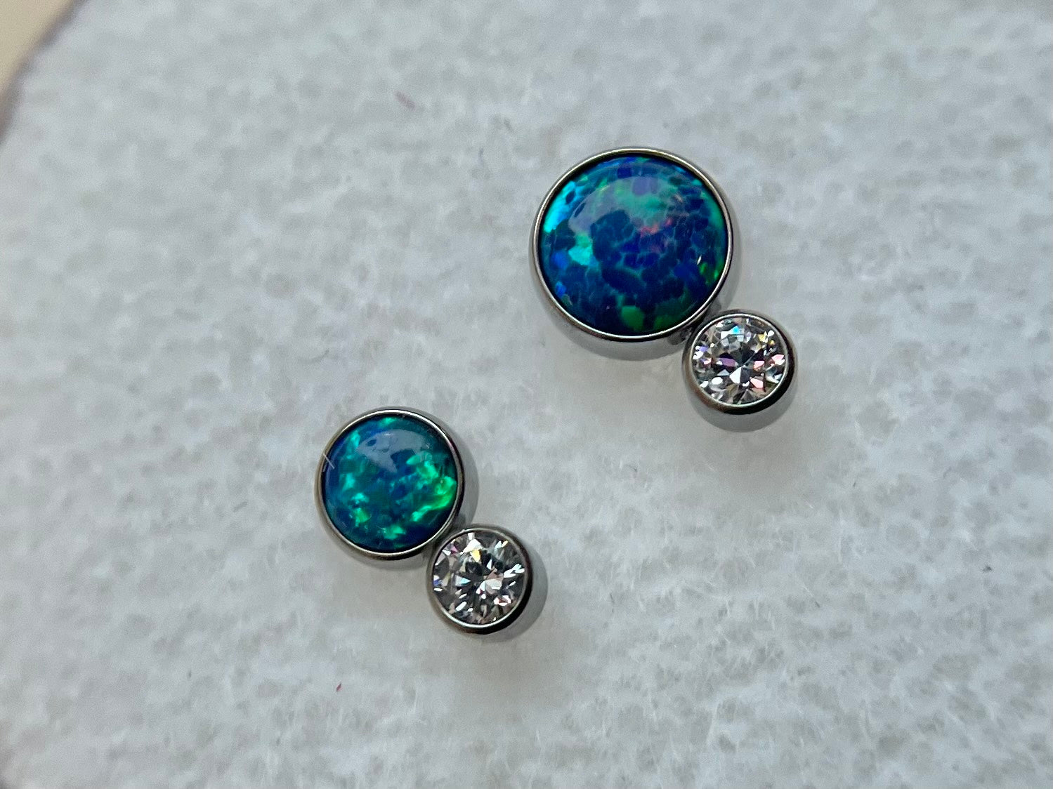 Bezel Set Two Gem Cabochon Cluster by NeoMetal