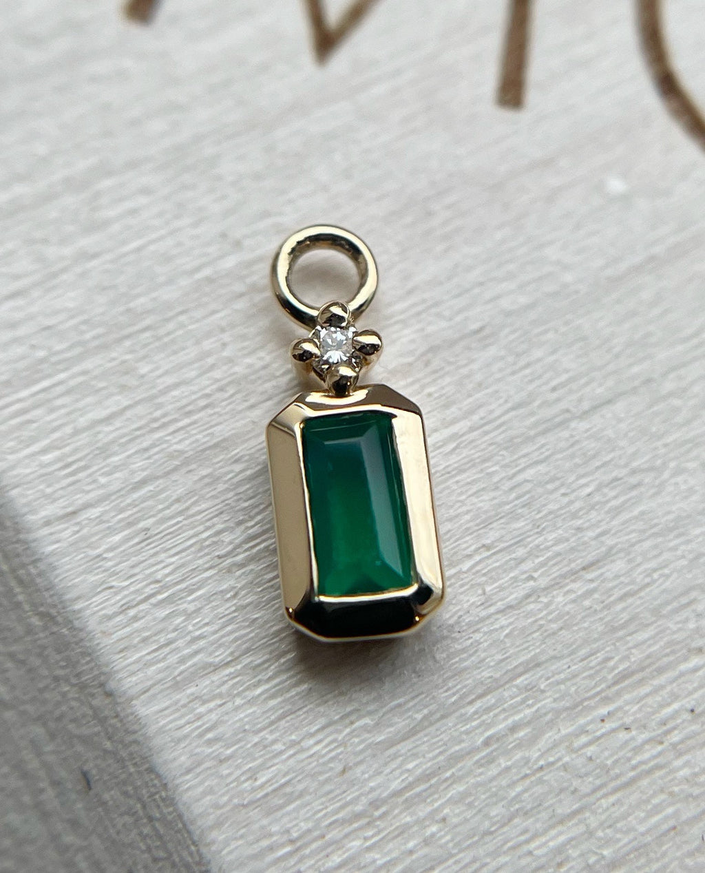 Chloe Charm Green Chalcedony & Diamond by Modern Mood