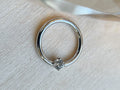 Prong set White Sapphire Fixed Bead Seam Ring by BVLA
