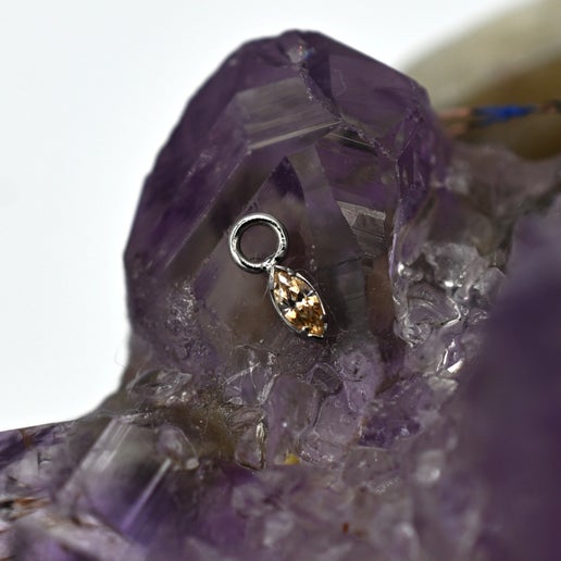 Titanium Marquise Bezel Charm by Anatometal