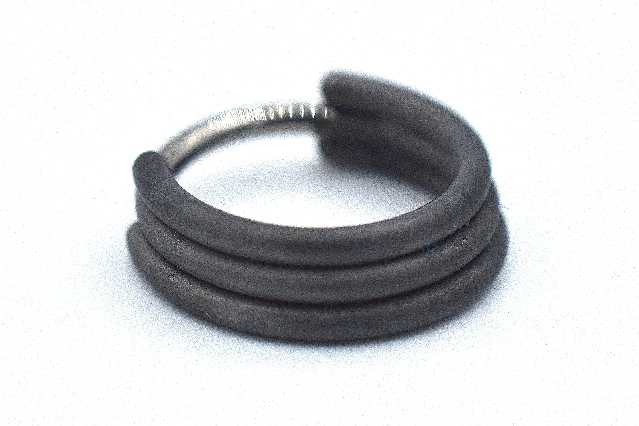 Dark Matte Triple Hinge Ring by Zadamer