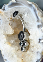 Bijoux Navel Curve (3-N) Onyx + Black CZ by LeRoi Fine Jewelry