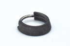 Dark Matte Titanium Triple Weld-Faceted Hinge Ring by Zadamer