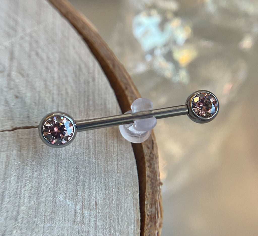 Side-Set Gem Nipple End by Neometal (sold individually)