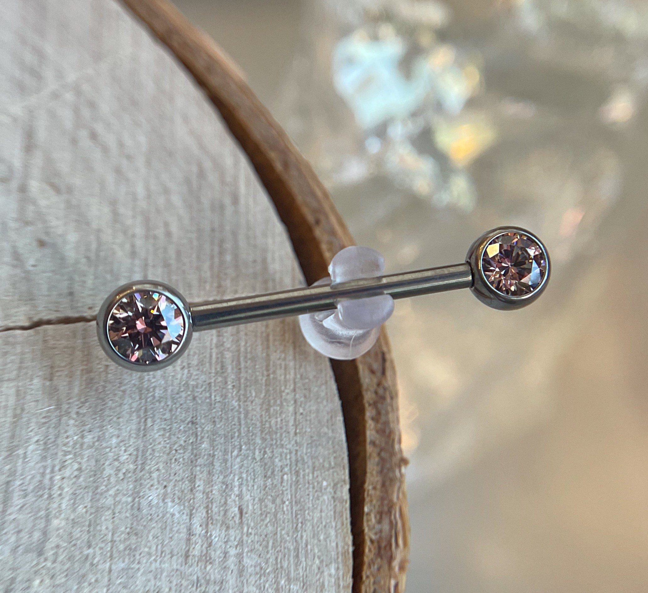 Side-Set Gem Nipple End by Neometal (sold individually)