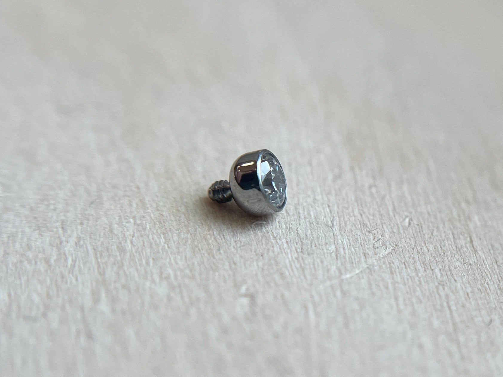 Threaded Titanium Gem Bezel by People's Jewelry