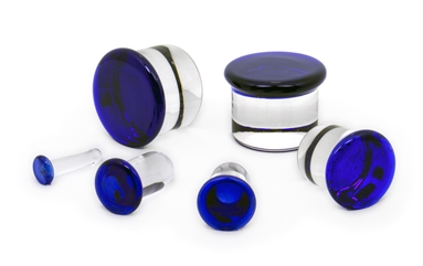 Pair of Cobalt Blue CFP Single Flare by Glasswear