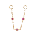 3 Bezel Pink Sapphire Chain by Buddha Jewlery
