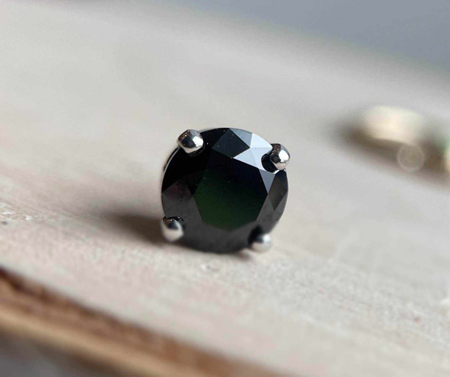 Black CZ Prong by Body Gems